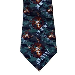 Roberto Cellini Deer Crosshairs Hunting “Got‎ Ammo” Camouflage Necktie Novelty